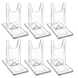 Bonsicoky 6 Pack Adjustable Clear Acrylic Book Display Stands