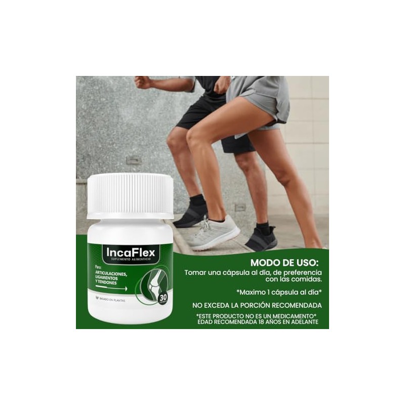 Incaflex Suplemento Alimenticio 100% Natural | 30 Cápsulas | Colágeno,