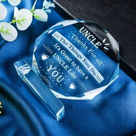 Movdyka Best Uncle Gifts from Niece or Nephew, Glass Keepsake Birthday for Uncle Who Have Everything, Best Uncle Ever Gifts on Fathers Day, Thanksgiving Day