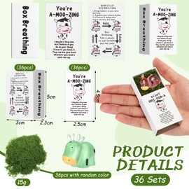 Wonderjune 36 Sets Valentine's Day Gifts for Coworkers Emotional Support Valentines for Employee Coworkers Staff Teacher Positive Thank You Appreciation Gifts Bulk (Cow)