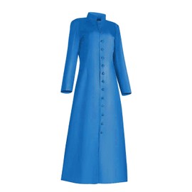 Women Cassock Choir Cassock Church Robe Minister Robe Clergy Pulpit Liturgical Blue Handmade (M,Blue)