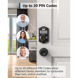 TEEHO TE001 Keyless Entry Door Lock with Keypad - Smart Deadbolt Lock for Front Door with 2 Keys - Auto Lock - Easy Installation - Oil-Rubbed Bronze