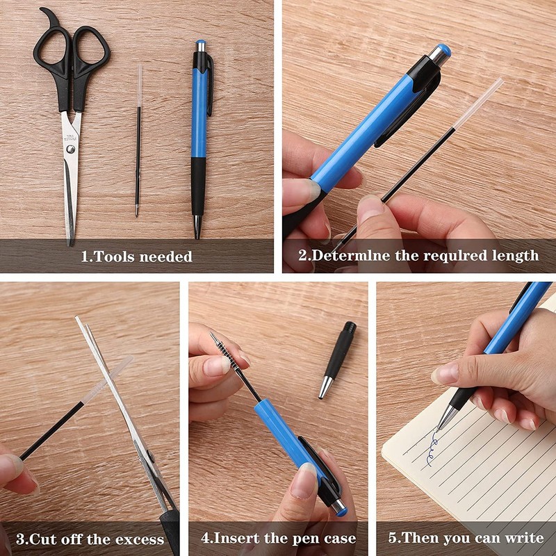 Pack of 100 Ballpoint Pen Refills, 0.7 mm Medium Tip