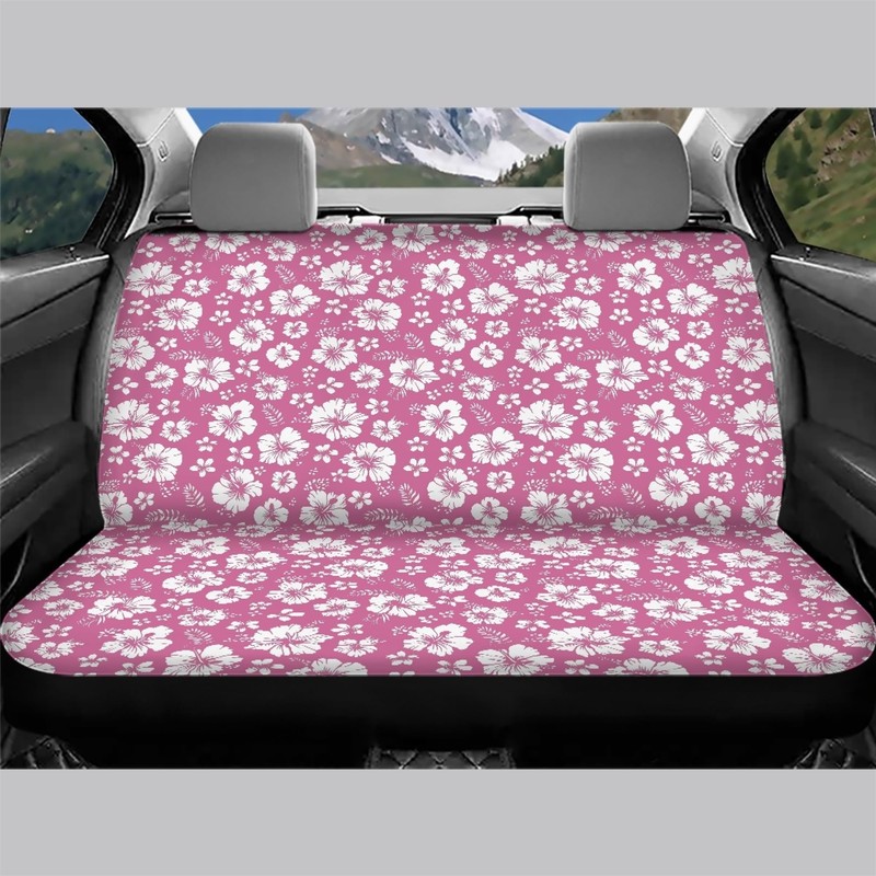 Jodoolang Pink Hibiscus Floral Auto Waterproof Back Seat Covers Protectors