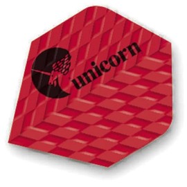 Unicorn Dart Flights | Textured Wave Red Design | Standard Plus Shape | Durable 100 Micron Polyester PET