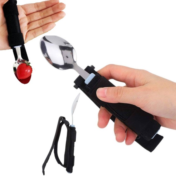 HERCHR Utensilio Adaptable para Comer, Artritis, Ayuda para Comer, Cuchara,