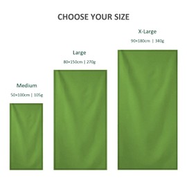 Invool Microfiber Towel, Quick Dry Lightweight Towel in 6 Colours, Super Absorbent and Fast Drying Camping Towel for Travel, Sports, Camping, Gym, Beach, Vacation (XL-90cm x 180cm, Green)