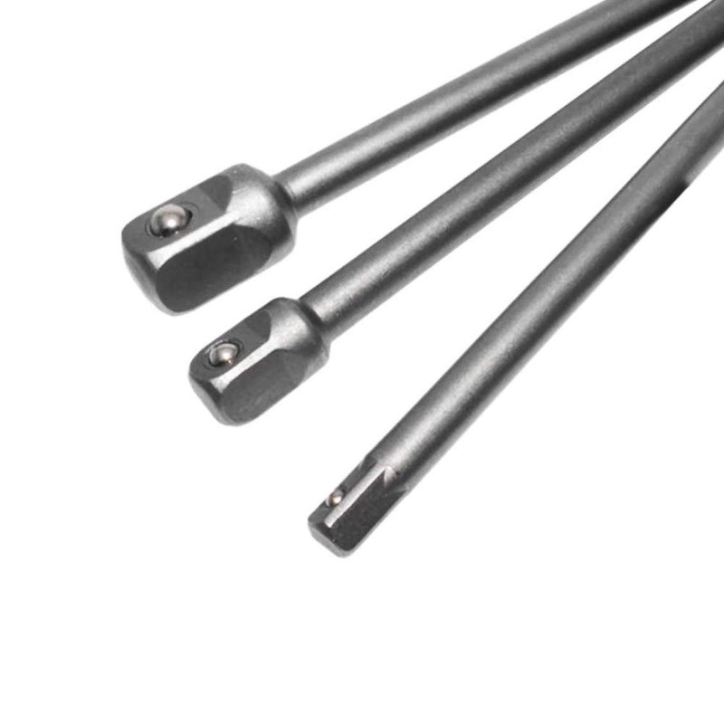 6” Impact Bit Socket Adapter Set, 3PCS -1/4”,3/8”,1/2” Head with