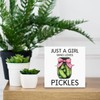 RUNMESS Pickles Decorations Wooden Sign, Coquette Pink Bows Wood Box