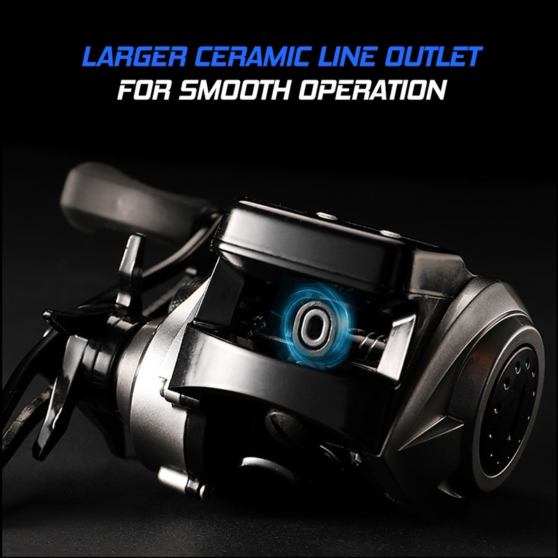 Digital Display Fishing Reel 6.3:1 16+1BB Baitcasting Reel with Larger