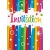 Rainbow Ribbons Birthday Invitations, Pack of 8