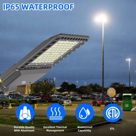 WYZM 300W LED Shoebox Light Arm Mount Outdoor 39000LM Commercial Parking light IP65