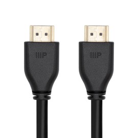 Monoprice 8K Certified Ultra High Speed HDMI Cable - HDMI 2.1, 8K@60Hz, 4K@120Hz, 48Gbps, HDR, VRR, CL2 In-Wall Rated, 15ft, Black (1 Pack)