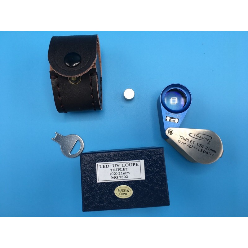 igaging Triplet 10x, 21mm Optical Loupe (LED + UV) by