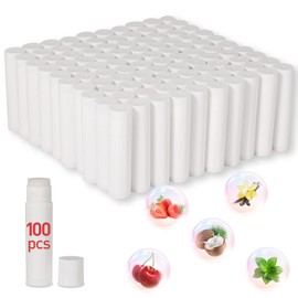 Dmsky- DMSKY Paquete de 100 bálsamos labiales sin etiqueta, bálsamo labial natural a granel en tubo en blanco, bálsamo labial para regalos de fiesta  