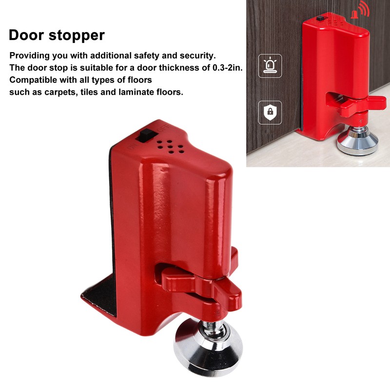 Portable Door Stopper Lockdown Brace 80dB Alarm for Home Apartment