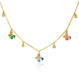 Liuyuqian Butterfly Choker Necklace for Women - Trendy Non Tarnish Cubic Zirconia Necklaces Jewelry