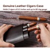 Hiram Cigar Travel Case for 3 Cigars Genuine Oil Leather