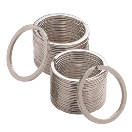 ZoloAJay 20 Pack Silver Key Ring Keychain 1-3/8 Inch 35mm Diameter Metal Flat Split Key Chains Rings for Home Car Dog Tag Office Paracord Lanyards Keys DIY Accessories