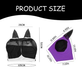EPCDBBRT 2Pcs Horse Mask, Horse Fly Mask, Breathable Bug Mask, Elastic Protective Horse Mask, Equestrian Supplies