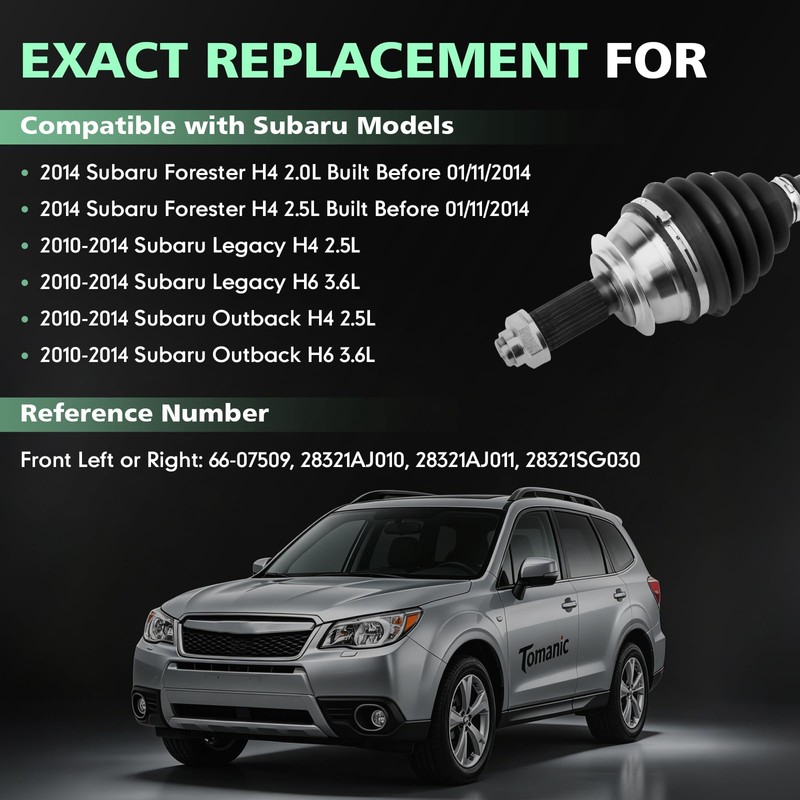 Front CV Axle Compatible with Subaru Outback Legacy Forester 2010-2014