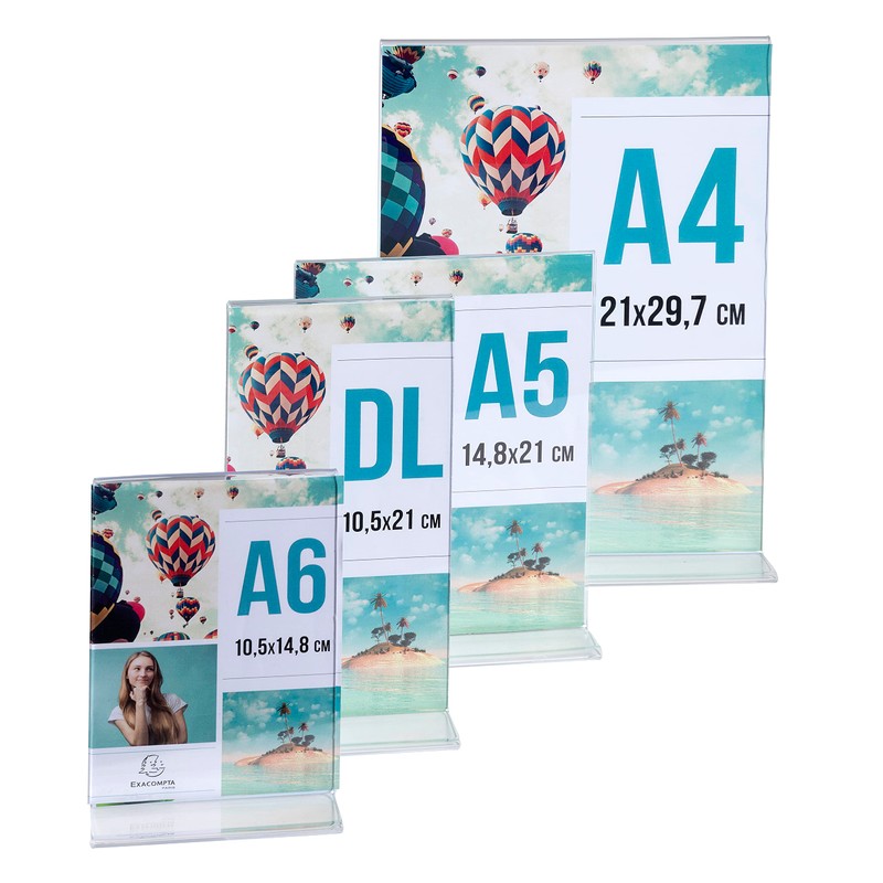 Exacompta 85158D Brochure Holder DIN A5 Portrait Format Shockproof Acrylic