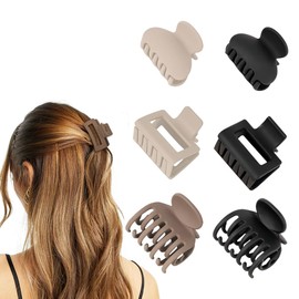 XUZOPIM Pack of 6 Hair Clips Medium Size Hair Clips Small Matte Hair Clip Non-Slip Hair Gripper Clips with Double Row Teeth for Women Girls Thick Thin Hair Styling Accessories