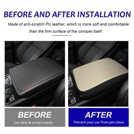 DEYTOP Console Armrest Cover for Lincoln Aviator 2020-2023 2024 Accessories Center Console Cover for Aviator 2020 2021 2022 2023 Anti-Scratch Armrest Pad Protector (Beige)