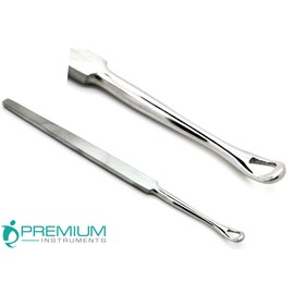 PREMIUM INSTRUMENTS Limpiador de cera para oídos curetas de acero inoxidable punta Q herramientas de atención médica con extremo