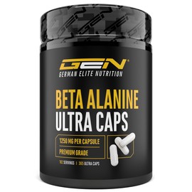 Beta Alanine Ultra Caps - 365 Capsules - High Dose with 1250 mg per Capsule - Beta Alanine Amino Acid with 99% Purity - No Unwanted Additives