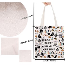 Hamilton Gift Eat Sleep Hamilton Repeat Tote Bag for Hamilton Fans Musical Lovers Gift (Sleep Tote)