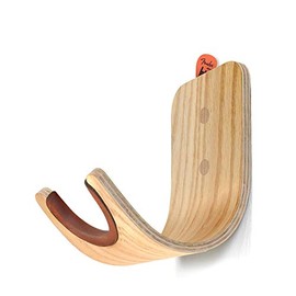 [UPGRADED] Plywood Guitar Wall Mount Holder with pick slot on top, Modern and unique Design Guitar Hanger for Bass Acoustic Electric Guitars Ukulele Folk Violin Mandolin Banjo skateboard Stand (Oak)