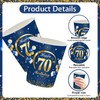 MORAINJAY 70th Birthday Paper Cups, Pack of 16 Blue with