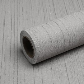 Grey Grasscloth Wallpaper Peel and Stick Wallpaper Texture Contact Paper 15.7"x120" Vintage Removable Waterproof Wall Paper for Room Walls Cabinets Furniture Drawers Desk