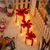 Set of 3 LED Lighted Boxes with Red Bows, Warm