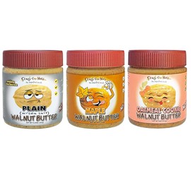 Crazy Go Nuts Walnut Butter Variety Pack - Plain w/Seal Salt, Maple, Oatmeal Cookie - Healthy Snacks, Keto, Vegan, Low Carb, Gluten Free, Superfood - Natural, Non-GMO, Omega 3 Fatty Acids (3-Pack)