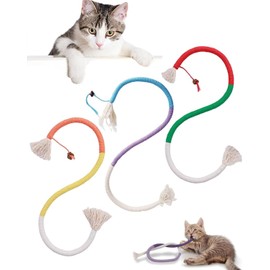 ZEXIJOW Cat Toy, Cat Teething Rope, Interactive Chew Rope, Cat Toy, Can Move Yourself, Catnip Toy for Cats Dental Care and Against Bad Breath