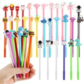 Candcamp 30 Pack Animal Novelty Pens for Kids, Fun Cartoon Animal Topper Pens for Children School Office Homework Supplies (Assorted Designs)