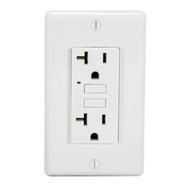 Eastman Ground Fault Circuit Interrupter, 20 Amps 125 Volts, White, 62177