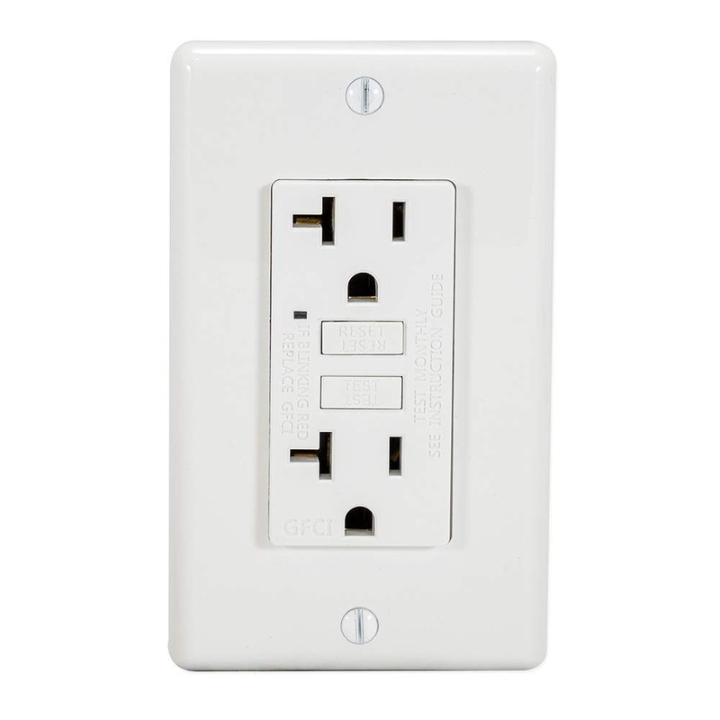Eastman Ground Fault Circuit Interrupter, 20 Amps 125 Volts, White,