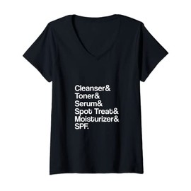 Womens Korean Skincare Routine Esthetician MUA Dermatologist V-Neck T-Shirt