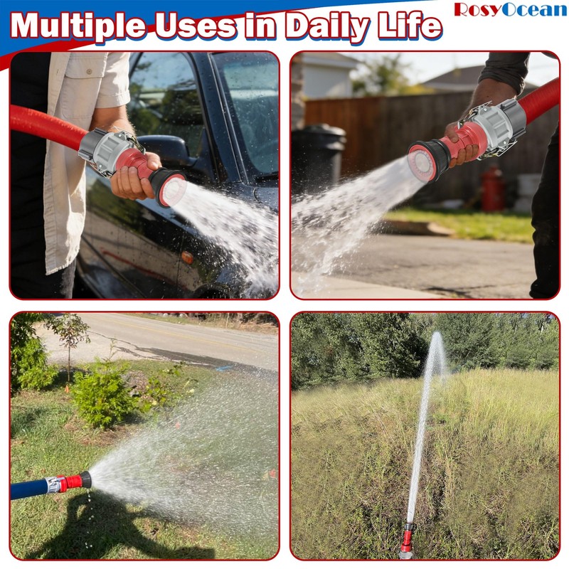 RosyOcean Heavey Duty 2 Inch Fire Hose Nozzle Thermoplastic Fire