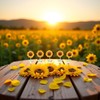 5Pcs Cozy Hoome Cozy Home Sunflower,Sunnyvibe Ornaments for Car,Creative Rocking