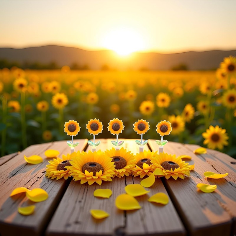 5Pcs Cozy Hoome Cozy Home Sunflower,Sunnyvibe Ornaments for Car,Creative Rocking
