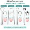 Janety Limpiador de Lengua de Acero Inoxidable, Set de 4