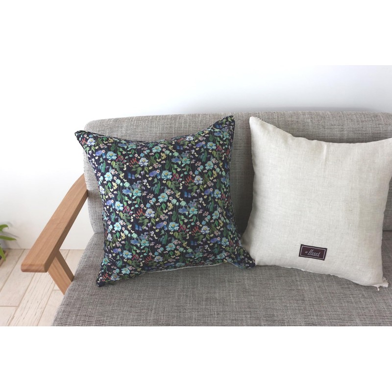 DDintex Floret LONDON Cushion Cover Fairy Tail Forest Navy 17.7