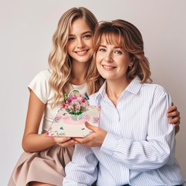 DISJOURNEY Pop Up Flower Greeting Card - Mothers Day Cards for Mom, Wive and Grandmother - Pop Up Card for Birthdays,Thank Yous,Get Well or Any Occasion