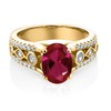 Gem Stone King 2.06 Cttw Oval 8X6MM Red Created Ruby