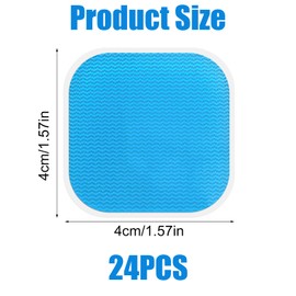 Pack of 24 Abs Trainer Gel Pads, 4 x 4 cm Ems Gel Pad ABS Trainer Replacement Gel, Gel Pads Muscle Stimulator, Replacement Gel Pad, EMS Gel Pad Applicable to Beurer, Replacement Gel Pad Compatible