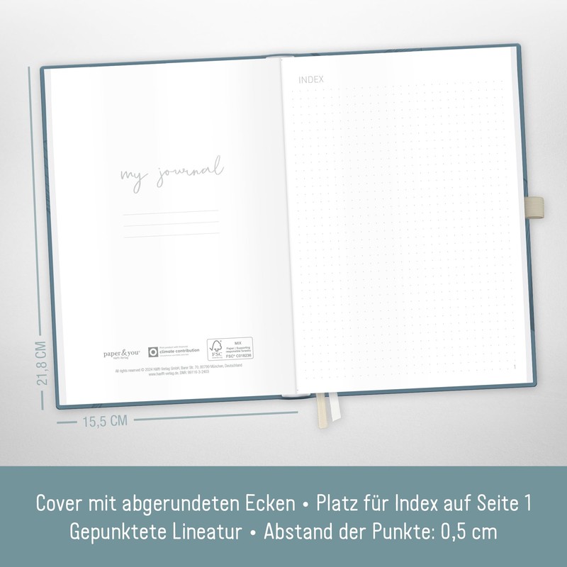 paper&you® Premium Journal Dotted A5 Notebook Dotted 120 g/m² Thick